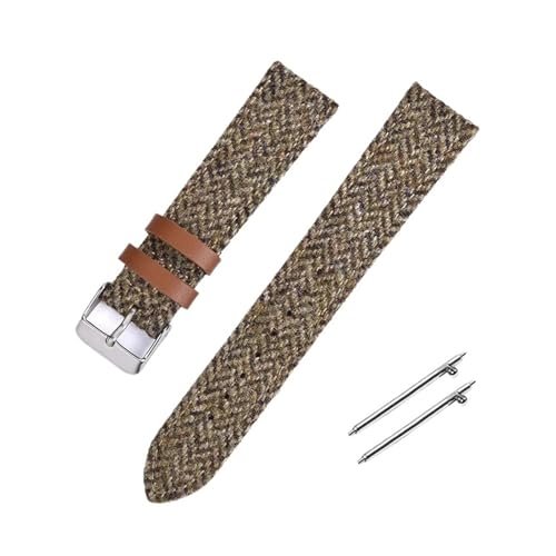 SiChouwz 18mm 20mm 22mm �{�v�i�C�������v�o���h�X�g���b�v ���B���e�[�W�D��u���X���b�g �N�C�b�N�����[�X���X�g(Khaki,20MM_GOLD BUCKLE)