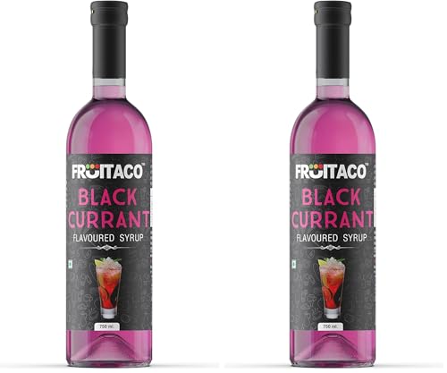 Image of Fruitaco Black Currant Mojito Syrup: Craft Exceptional Cocktails & Mocktails Liquid - Perfect Mixer For Mojitos, Cocktails, Mocktails, And More -750 Ml (Pack of 2)
