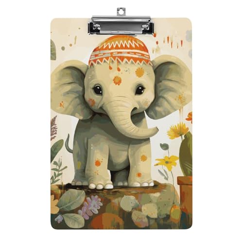 Porte-bloc A4 acrylique éléphant avec finition premium rigide