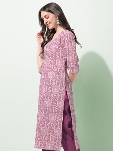 Image of MIRCHI FASHION Women's Straight Fit Paisley Printed And Embellished Kurta Set with Dupatta and Trouser