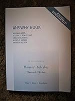 Answer Book to Accompany Thomas' Calculus: Eleventh Edition 0321226496 Book Cover