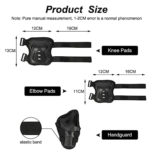 flintronic Kids Knee Pads Elbow Pads Wrist Guards set, 6 in 1 Protective Gear Set, Comfortable & Easy to Install Scooter, Skateboard, Bicycle, Inline Skating Protective, for Kids 3-12 Years - Image 2