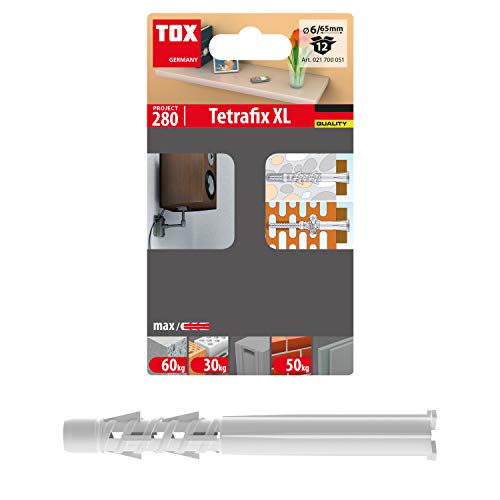 TOX Allzweck-Rahmendübel Tetrafix XL 6x65 mm, 12 Stück, 021700051