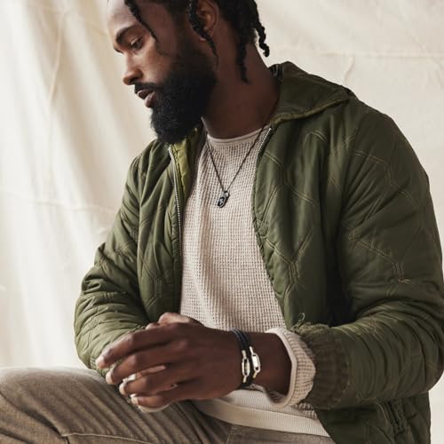 MVMT Men's Jewelry - Fashion Accessory - Stainless Steel Leather Braided Double Wrap Bracelet - Black/Silver4