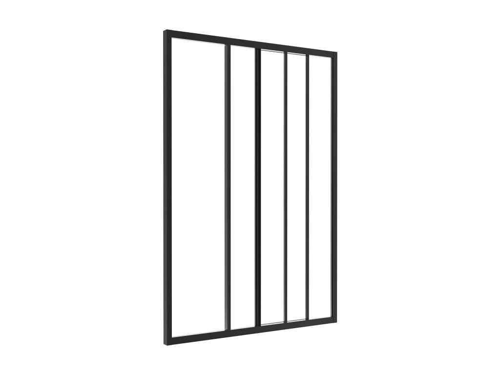 Vente-unique - Verriére coulissante en Aluminium thermolaqué Noir 90 x 130 cm (L x H) – Ravena