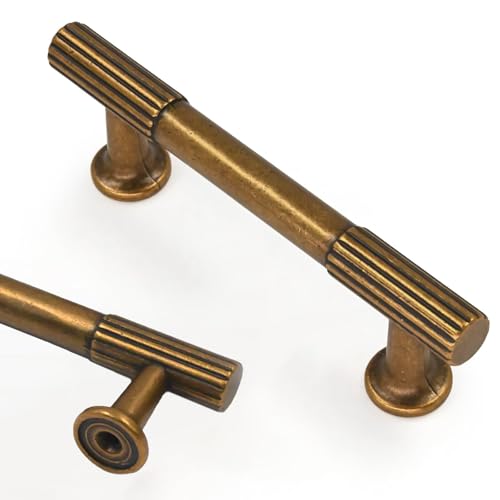 Asidrama 20 Pack 3 inch Antique Brass Kitchen Cabinet Handles