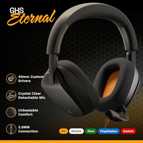 Glorious GHS Eternal 40mm Over-Ear Gaming Headset w/ Detachable Mic & 3.5mm (Black) - image 2