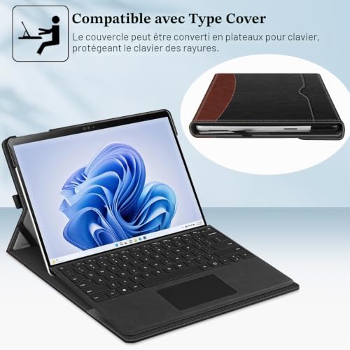 Poche documents Surface Pro 9 housse protection 13 pouces compatible clavier ecran