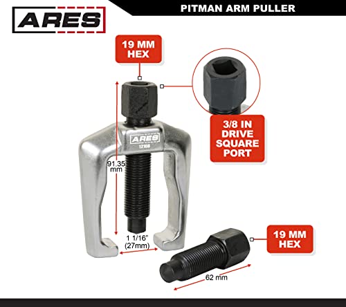 Ares 12108-1 1/16-Inch (27Mm) Pitman Arm And Tie Rod End Puller - Drop Forged Construction Designed To Remove Pitman Arms From Compact Cars #TOP1