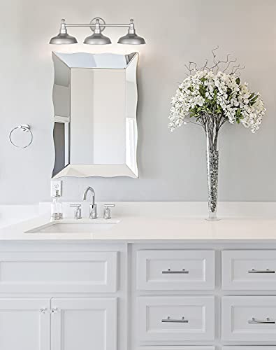 Design House 520312 Kimball Industrial Farmhouse 3-Light Indoor Bathroom Vanity Light With Metal Shades For Over The Mirror, Galvanized Paint #TOP7