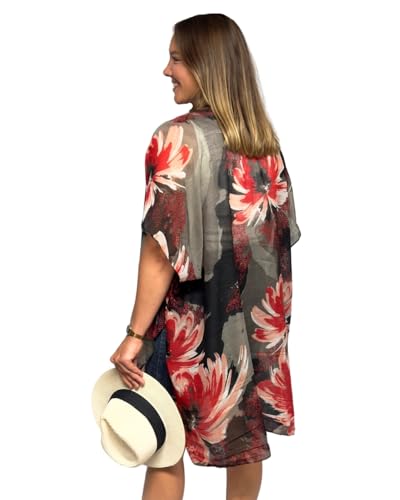 Image of Humble Hilo Womens Kimono Cardigan Sleeveless Lightweight Cover Up Casual & Flowy, 2 Sizes