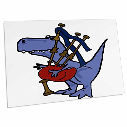 3dRose Funny Cute Trex Dinosaur Playing The Bagpipes - Desk Pad