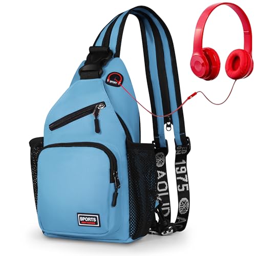 Geestock Sling Bag Brusttasche Herren & Damen, Leichter 2-in-1 Rucksack & Umhängetasche, Wasserdicht Schultertaschen Chest Taschen für Outdoor, Reisen, Alltag (Blau)