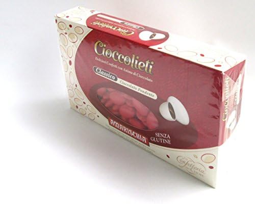 Amarischia: "Cioccolieti" Gluten Free Dark Chocolate Dragees "Classico", Red Coloured 1000g 35.27oz [ Italian Import ]