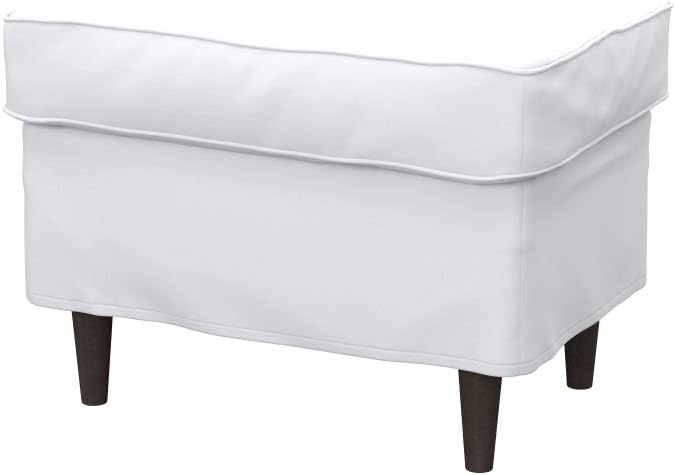 Soferia Replacement Compatible Cover for Strandmon Footstool, Fabric Eco Leather White