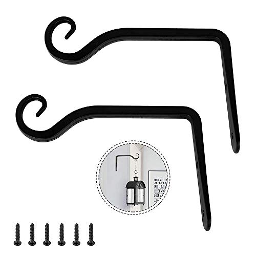 Judy1980 Blumenhaken Pflanzenhalterung, 2 Stücke Wandhalter Blumenampel, Metall Haken Wand Wandhalterungen, Eisen Wandhaken Blumenampel mit Schrauben für Garten, Windspiele, Kleiner Blumentopf Cover