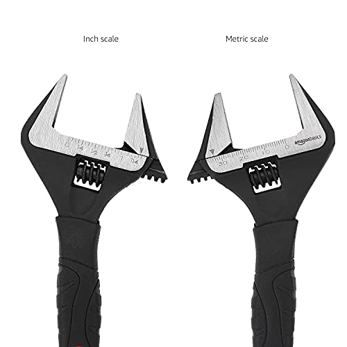 Amazon Basics 4-Piece Wide Jaw Adjustable Wrench Set with Soft Grip, Includes: 6-inch (150mm), 8-inch (200mm), 10-inch (250mm), 12-inch (300mm) view 4