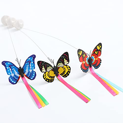 Vealind Butterfly Remplacement 3 pièces Jouet interactif pour Chat intérieur, électrique Rotatif Teaser Butterfly Recharge 360 ° électrique Rotatif Jouet Papillon Cover