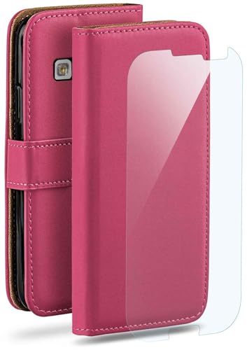 Housse Samsung Galaxy S3 rose étui à clapet et film écran de protection 360