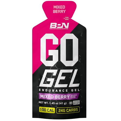 BARE PERFORMANCE NUTRITION, BPN Go Gel Endurance, 24g of Carbohydrates & 100 Calories per Pack, Vegan + Gluten Free Running Gel, 10 Single-Serving Packs, Mixed Berry - Image 4