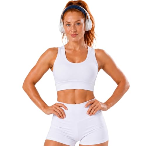Top Fitness Feminino Suplex Alta Sustentação Sem Bojo Costas Nadador para Academia e Corrida