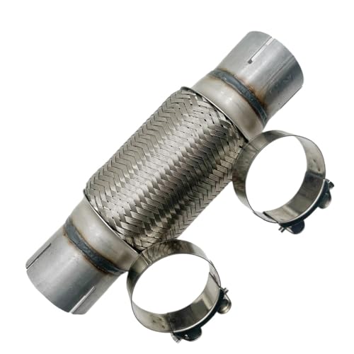 Mofle trasero de acero inoxidable con fuelle trenzado soldado para coche con conexion 45mm