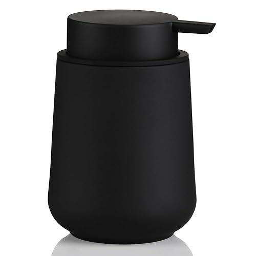Matte Black Liquid Hand Soap Dispenser Plastic 11 oz -