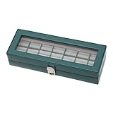 Matière principale : Cuir Davidts - Coffret à bagues en Cuir Chrome - Vert - 30 x 11 x 7 cm - Vert