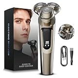 MALEGEBAZ Electric Razor for Men, 3D Flex Blades with Pop-Up Trimmer, IPX8 Waterproof, Type-C Quick Charge, LED Display, Travel Lock, Wet & Dry Shave, Sleek Gunmetal