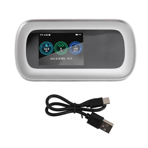 Hotspot Móvil 5G WiFi6 LTE, Enrutador 5G con Ranura para Tarjeta SIM, Módem de Cobertura Internacional, Dispositivos de Internet Portátiles para Viajes, 16 Usuarios, Pantalla a