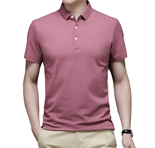 Polo décontracté pour homme ajusté rouge taille M en coton uni
