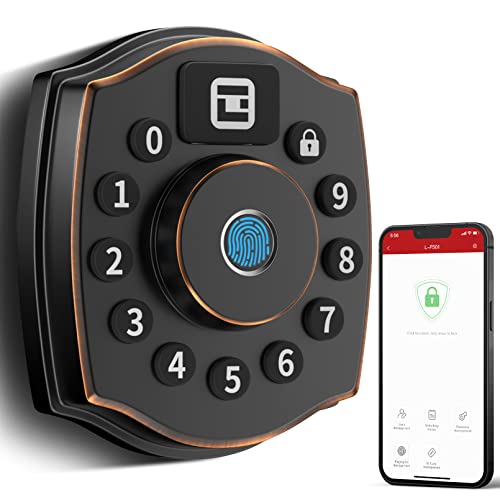 Smart Door Lock, Geek 5-In-1 Keyless Entry Deadbolt Door Locks With Keypad, Remote Control With App, Ic Card, Mechanical Key,Security With Auto Lock Smart Lock Front Door External Lock Ip65 Waterproof #TOP23