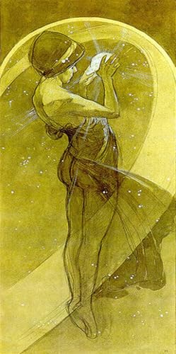 Affiche d'Alphonse Mucha Moon 1899 : tableau de maître pour mur de chambre