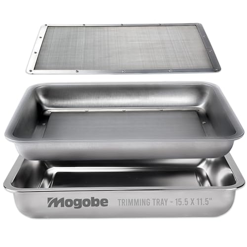 Mogobe Trim Tray Made of Stainless Steel with Detachable 150 Micron Screen Size in 15.5 x 11.5