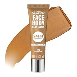 Revlon ColorStay Face & Body Glow Lotion, Hydrating Glow Moisturizer, 24HR Hydration, Illuminating Luminizing Shimmer, 120 It’s Giving Sun