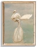 uniro Vintage-Schwan-Wandkunstdrucke, klassisch, weißer 