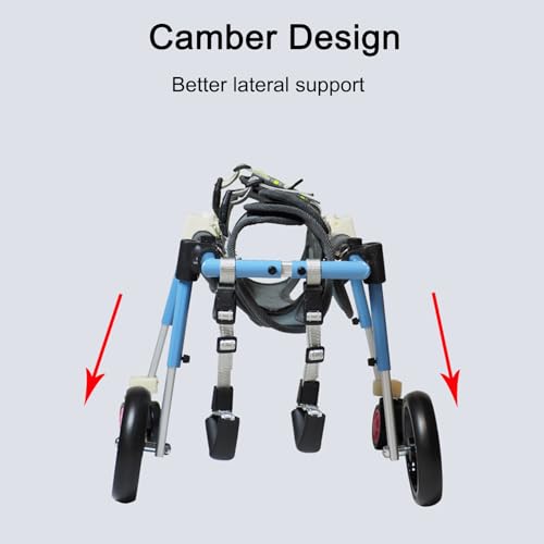 Silla de ruedas para perros: carrito de rehabilitación ajustable de 4 ruedas 5
