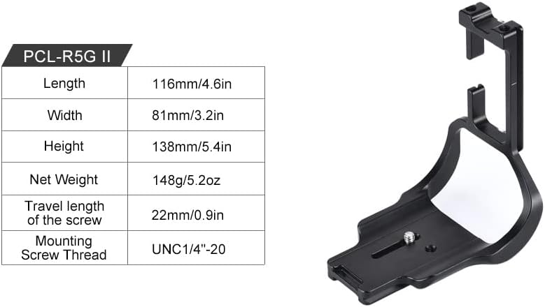 SUNWAYFOTO PCL-R5G II L Plate for Canon EOS R5 IV Camera with Battery Grip Arca/RRS