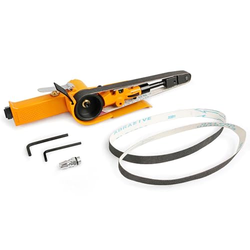 Mulcort Multifunctional Pneumatic Sanding Machine Grinding Machine Belt Grinder Derusting Deburring Polishing Machine Belt Sander (Type B) 20mm * 520mm