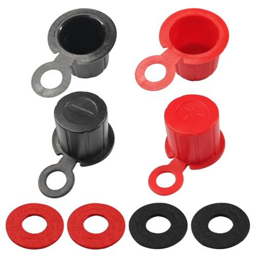 UHANBUT 4PCS Battery Terminal Cover Positive & Negative Pole Battery Top Post Cap with Shims Universal Batteries Stud Terminal Insulator Protector for SUV Sedan Truck