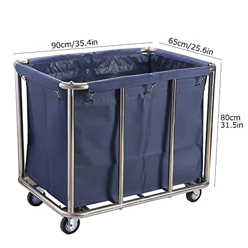 XBTGS Carrito de lavandería industrial resistente con ruedas, cestas de lavandería de grado comercial con forro extraíble, adecuado para almacenamiento de ropa a granel en hogares, fácil de mover