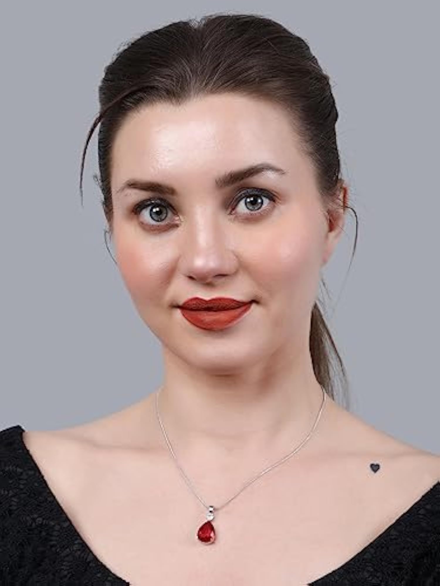 Foxy Trend Designer Red Stone Crystal Pendant Necklace for Women