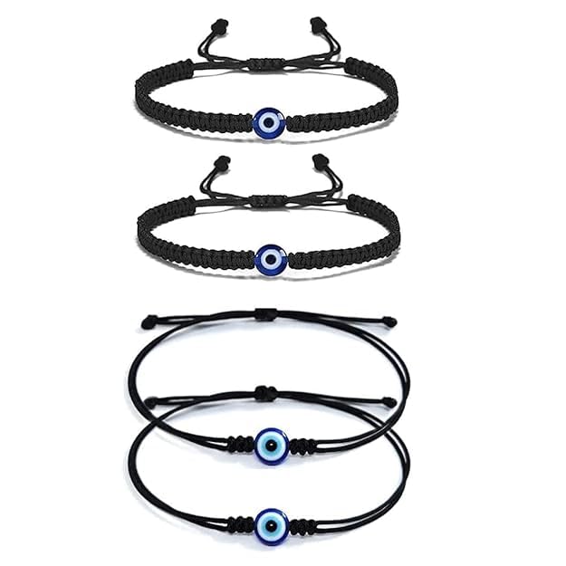 Adjustable Evil Eye Protection Bracelet Set for Men and Women | Handcrafted Thread Wrist Bands for Premium Wear and Gifting Set of 4-image-33