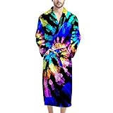 Showudesigns Bademantel Herren Morgenmantel Erwachsene Sport Bademantel Nachthemd, Batik, L