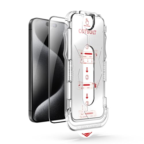 Image of Tempered Glass for iPhone 15 Pro Max Screen Protector [Military Grade Shatterproof & Longest Durable] Screen Protector iPhone 15 Pro Max Tempered Glass Full Coverage
