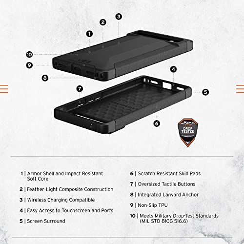 Urban Armor Gear Uag Made For Google Pixel 6A Case Black Scout Rugged Sleek Shockproof Lightweight Antimicrobial Military Drop Tested Protective Cover, [6.1 Inch Screen] #TOP1