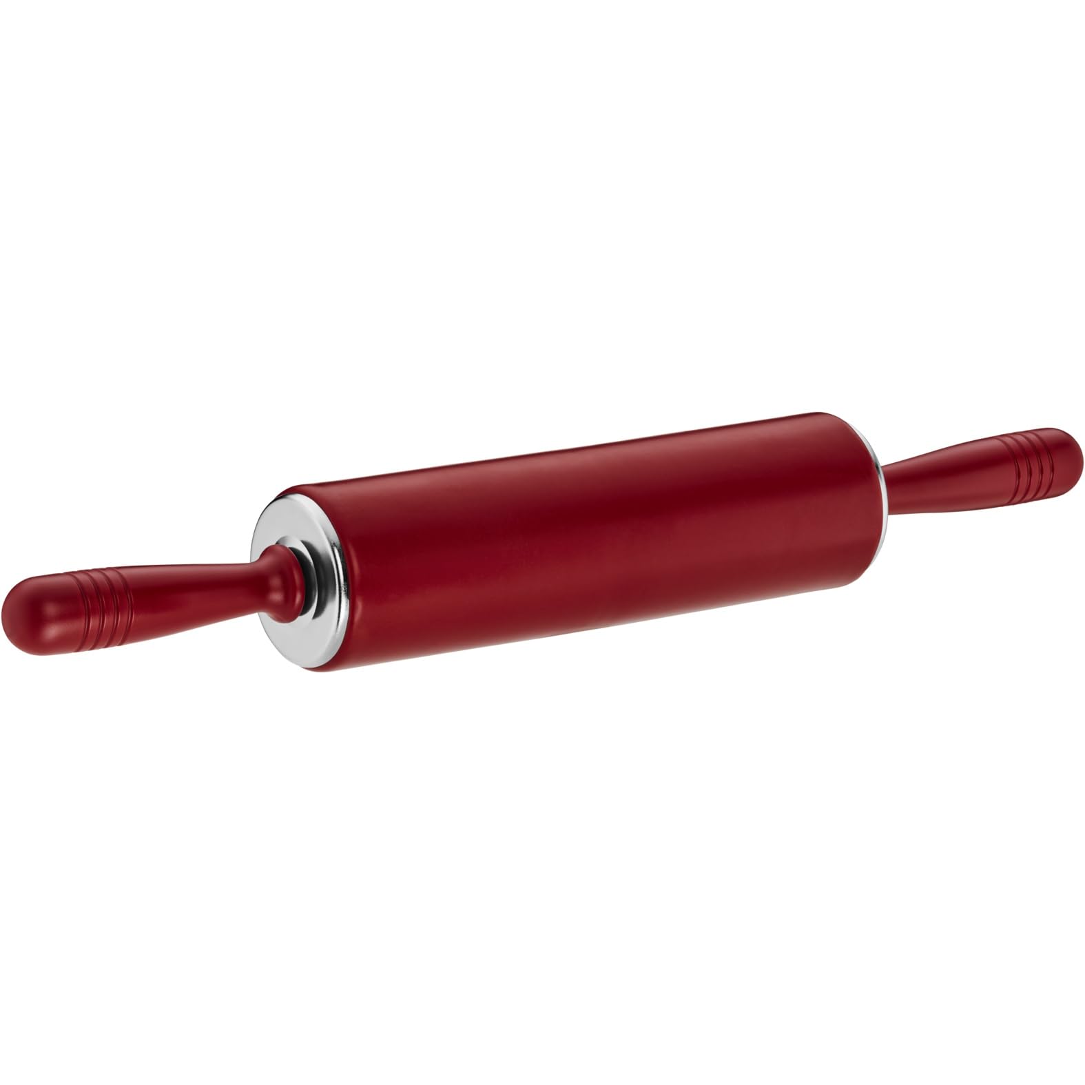 Original Kaiser Original Kaiserflex Red Teigroller Silikon 49 x 6,5 cm, Nudelholz Silikon mit Metallkern, ergonomische Griffe, hitzebeständig bis 200°C, rot