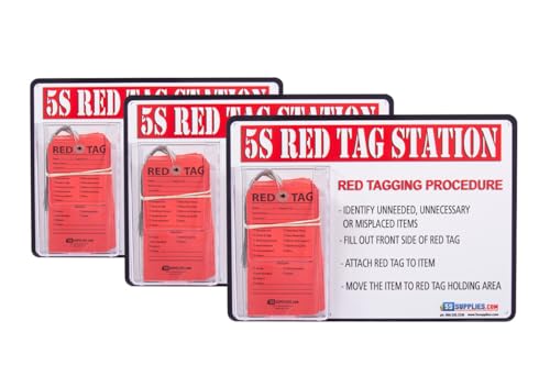 5s Red Tag Holder Station -3 Pack Board Set