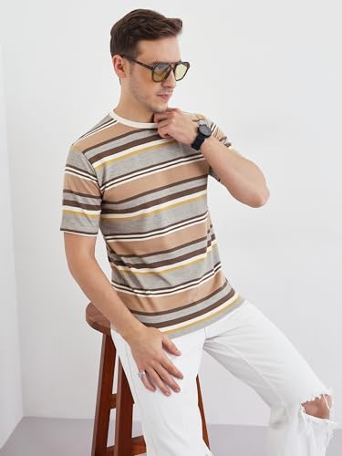 Image of Pivl Men's Summer Striped Style Trendy t Shirt