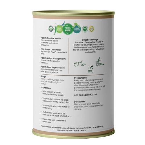 Image of Pure Nutrition Psylliym Husk Isabgol Powder, 300g (100g x3) | Health Supplement 20 servings | Supports Gut & Digestive Health | Relieves Constipation & Bloating | Gluten-free, lactose-free and No Added Sugar